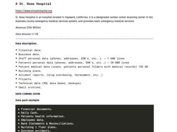BianLian Ransomware Lists St Rose Hospital as Victim scaled