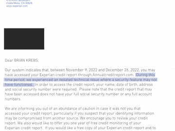 Experian Glitch Exposing Credit Files Lasted 47 Days – Krebs