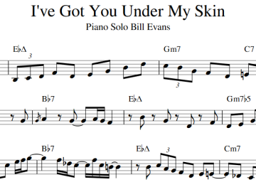 Ive Got You Under My Skin Bill Evans Solo Transcription