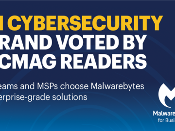 PCMag ranks Malwarebytes 1 cybersecurity vendor