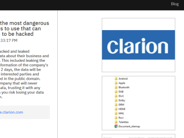 Alphv group claims the hack of Clarion a global manufacturer of