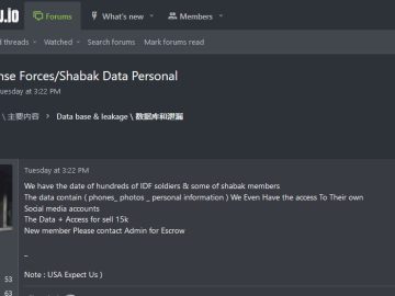 Israeli Military Data Social Media Accounts Sale On RAMP