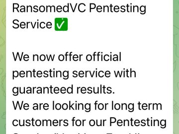 RansomedVC Pen Testing Service: An Unprecedented Move RansomedVC Pen Testing Service