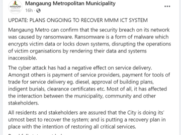Mangaung Metro Cyberattack Municipality Battles Ransomware