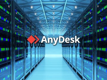 AnyDesk says hackers breached its production servers, reset passwords AnyDesk logo over a data center