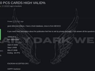 15500 Mexican Citizens Credit Cards On Sale On Dark Web