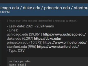 US Educational Institutions Targeted In Alleged Data Breach