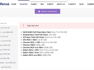 Crowdfense is offering a larger 30M exploit acquisition program