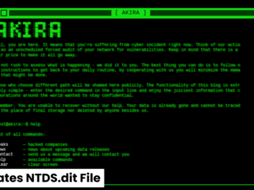 Akira Ransomware Elevates Privilege To Exfiltrate NTDSdit File