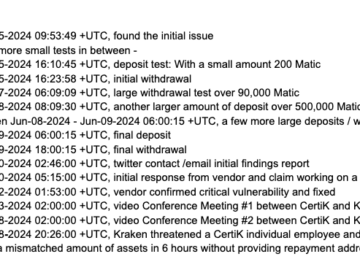 A Dispute Over $3 Million 0-Day Bug Bounty Kraken vs CertiK timeline, Kraken, Certik