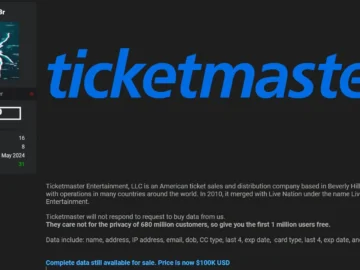 Hacker Release 1M Customer Records From Ticketmaster Data Breach Ticketmaster data breach