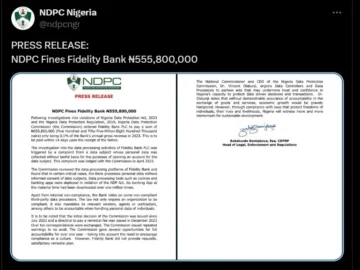 Fidelity Bank Data Breach Allegations: Rejects ₦555.8 Fine Fidelity Bank Data Breach