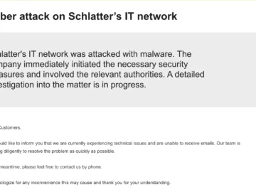 Switzeland’s Schlatter Industries Falls Victim To Cyberattack Swiss Schlatter Industries 999 switzerland