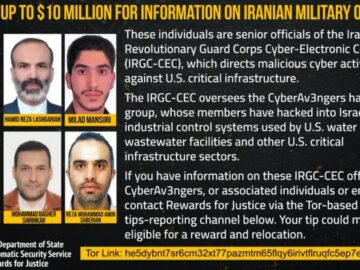 US to offer  million for Information on Iranian CyberAv3ngers Hackers