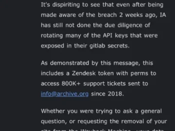 The Internet Archive breach continues The Internet Archive breach continues