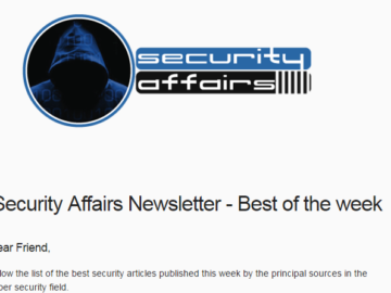Security Affairs newsletter Round 504 by Pierluigi Paganini – INTERNATIONAL EDITION