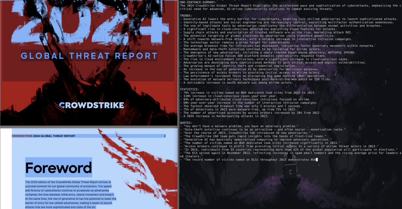 Analyzing Threat Reports with Fabric