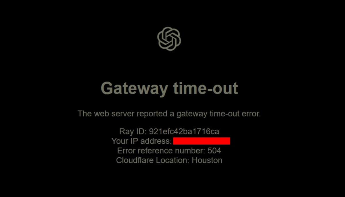 ChatGPT Down as Users Report “Gateway Time-out” Error ChatGPT Down as Users Report "Gateway Time-out" Error