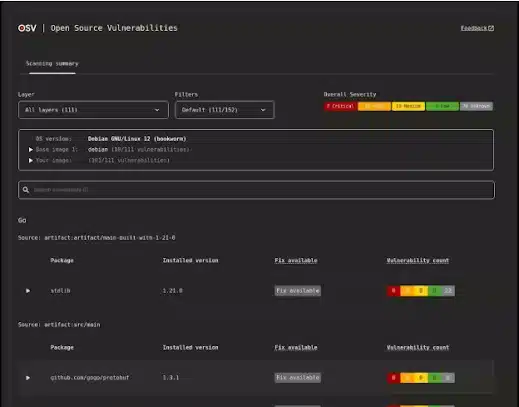 Features in OSV-Scanner Tool V2