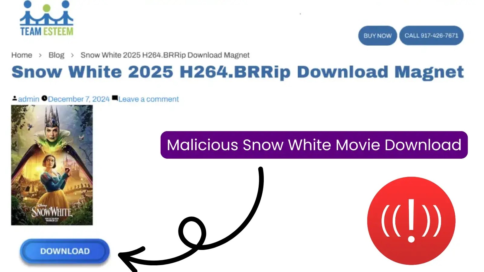 Malicious Snow White Movie Download Targets Viewers with New Malware