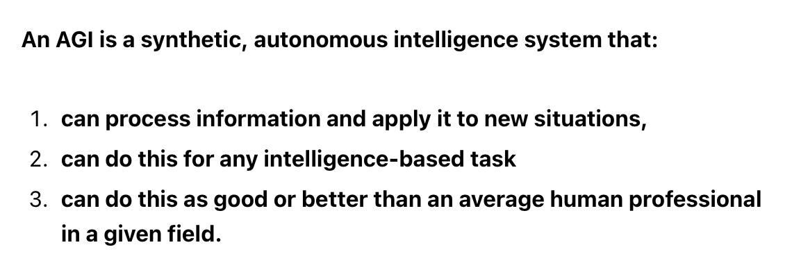 My Current Definition of AGI My Current Definition of AGI