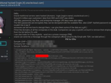 Oracle Denies Breach Amid Hacker’s Claim of Access to 6 Million Records Oracle Denies Breach Amid Hacker’s Claim of Access to 6 Million Records