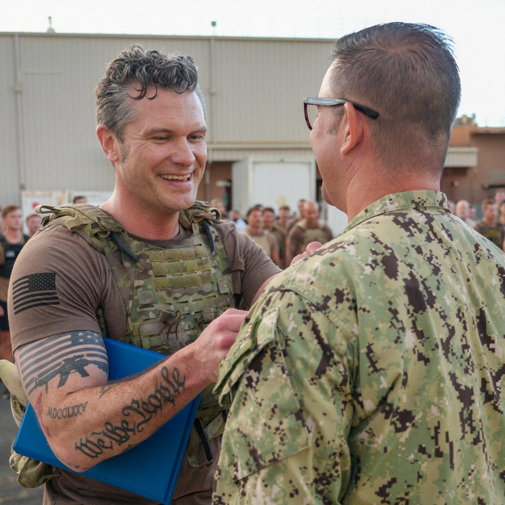 US Secretary of Defence Pete Hegseth at Joint Base Pearl Harbour-Hickman, Hawaii. Photo: US Navy via Reuters