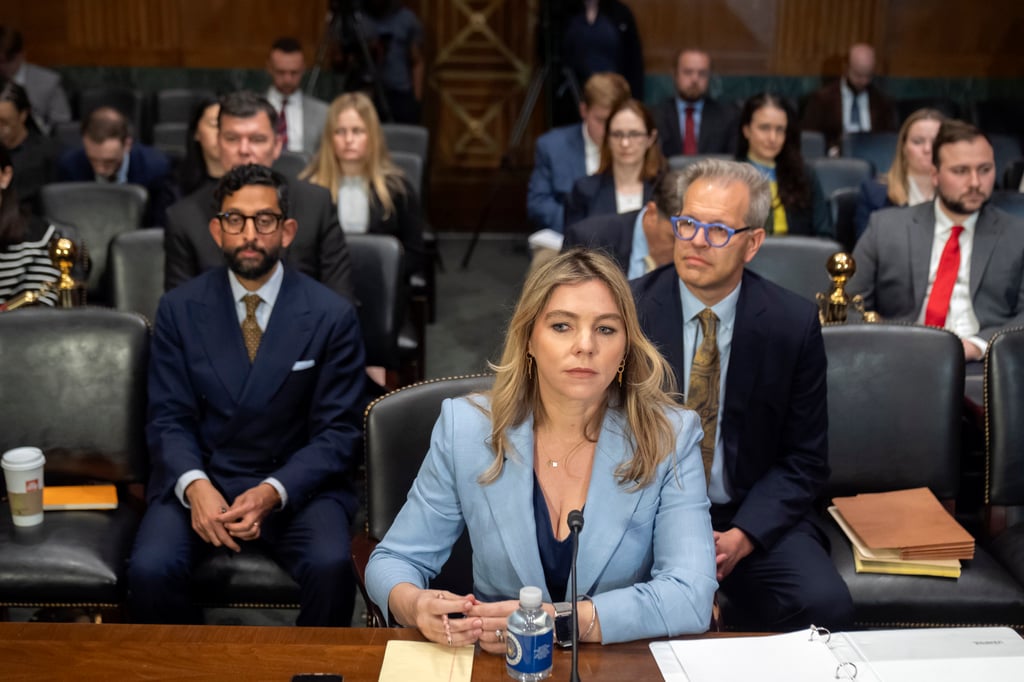 Sarah Wynn-Williams, Facebook’s former director of Global Public Policy, arrives to testify before the US Senate Judiciary Subcommittee on Crime and Counterterrorism on Capitol Hill on Wednesday. Photo: AP