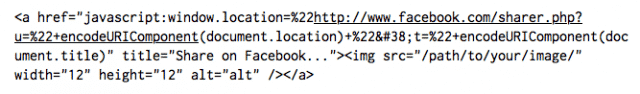 Implement a Facebook Share Button Using a Single Line of Javascript