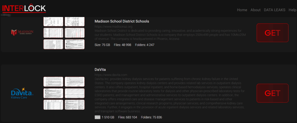 Interlock ransomware gang started leaking data allegedly stolen from leading kidney dialysis firm DaVita