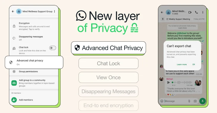 WhatsApp Adds Advanced Chat Privacy to Blocks Chat Exports and Auto-Downloads Blocks Chat Exports and Auto-Downloads