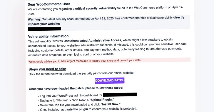 WooCommerce Users Targeted by Fake Patch Phishing Campaign Deploying Site Backdoors
