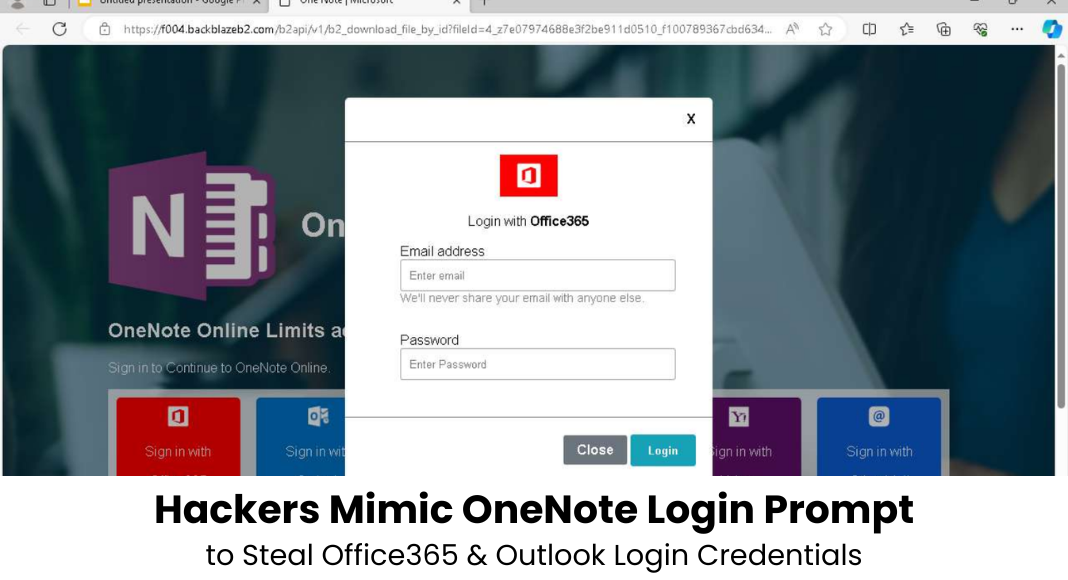 Hackers Imitate OneNote Login to Steal Office365 & Outlook Credentials