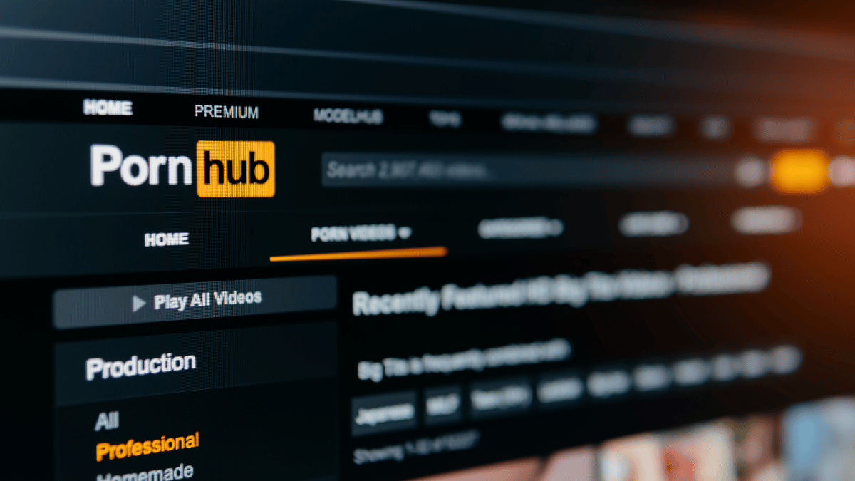 Porn sites probed for allegedly failing to prevent minors from accessing content Image showing the pornhub logo and main site banner