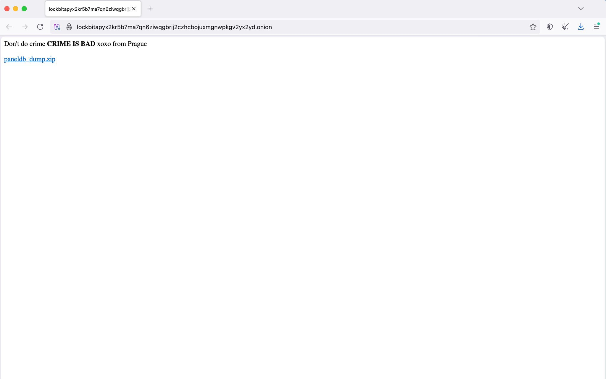 The LockBit ransomware site was breached, database dump was leaked online