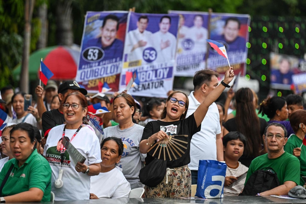 People attend the election campaign rally of senatorial candidates under the party of former Philippines’ President Rodrigo Duterte in Manila on May 8, ahead of the country’s midterm elections. Photo: AFP