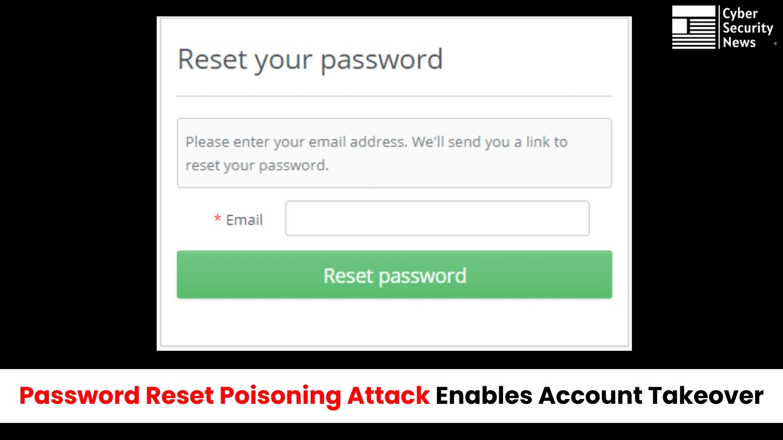 Password Reset Poisoning Attack Allows Account Takeover Using the Password Reset Link