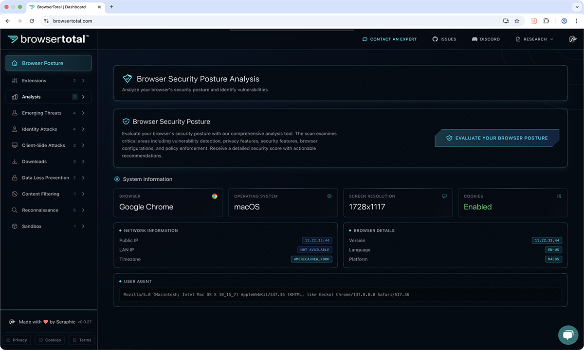 Seraphic Security Unveils BrowserTotal™ - Free AI-Powered Browser Security Assessment for Enterprises