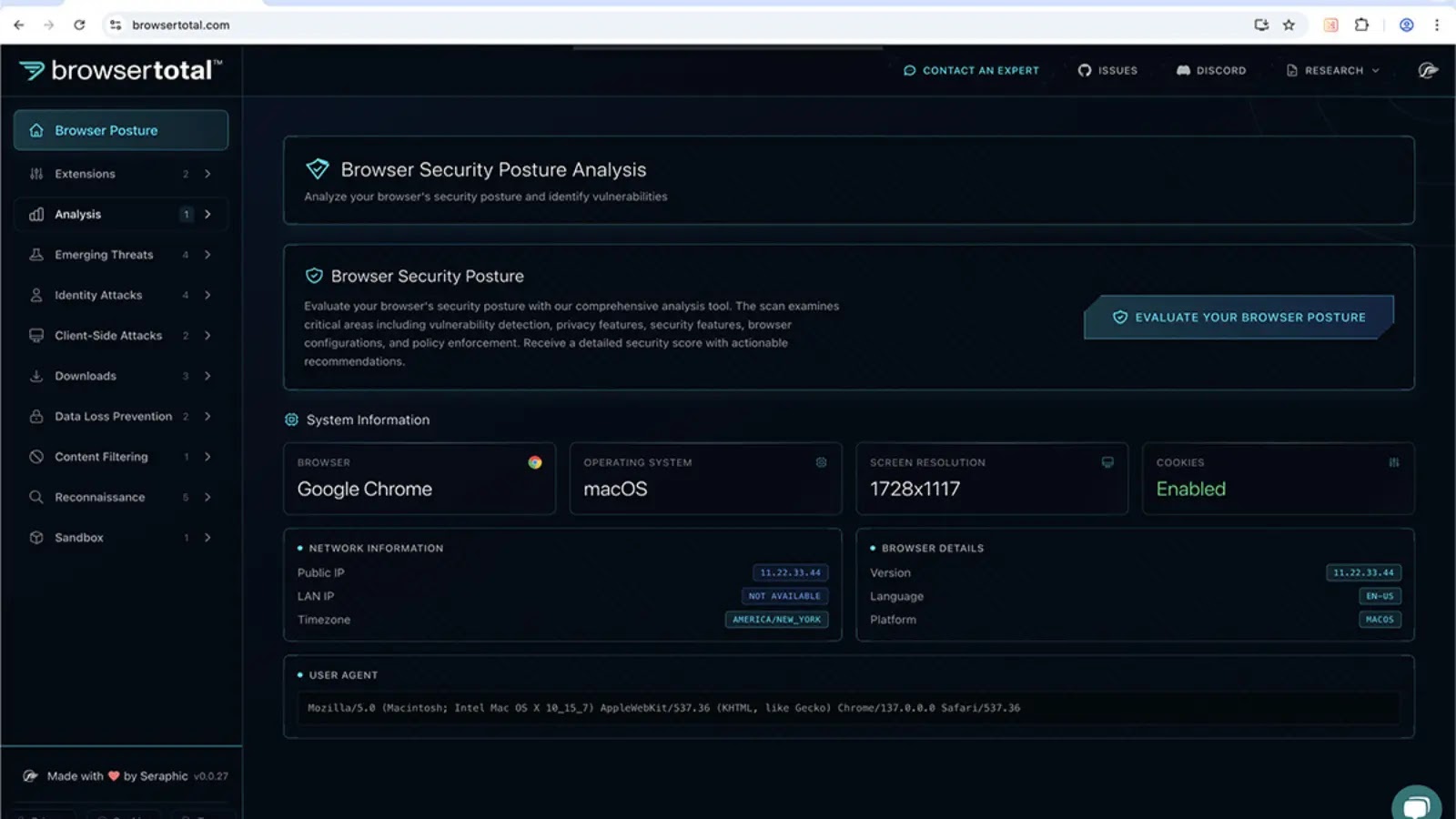 Seraphic Security Unveils BrowserTotal – Free AI-Powered Browser Security Assessment For Enterprises Seraphic Security Unveils BrowserTotal™ - Free AI-Powered Browser Security Assessment For Enterprises