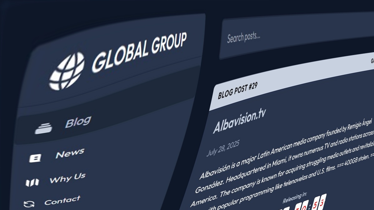 GLOBAL GROUP Ransomware Claims Breach of Media Giant Albavisión GLOBAL GROUP Ransomware Claims Breach of Media Giant Albavisión