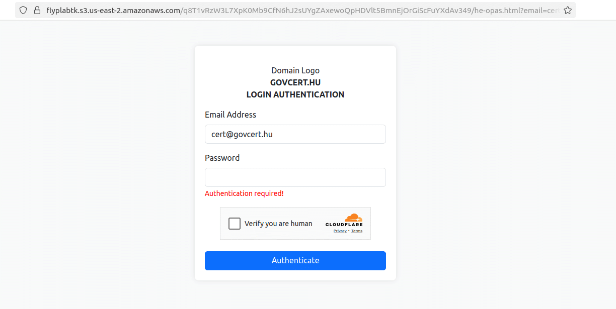 LogoKit phishing page targeting HunCERT