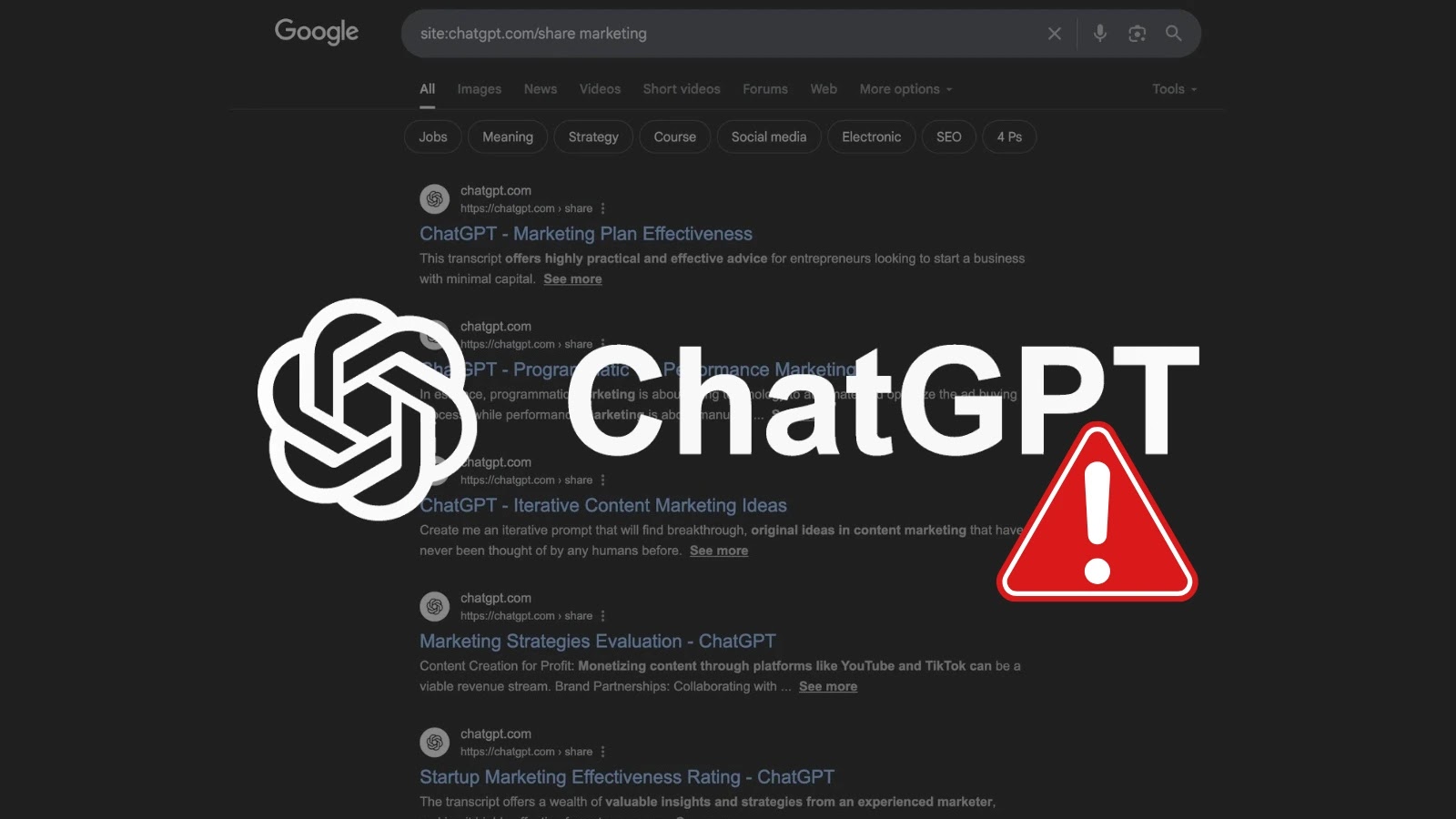 ChatGPT Conversations are Being Indexed by Search Engines!