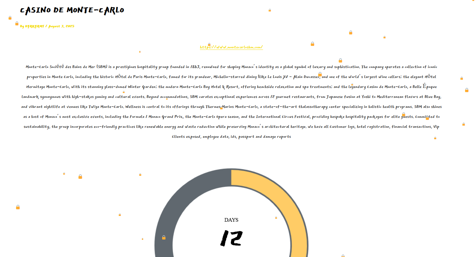 Hacking group D4rk4rmy claimed the hack of Monte-Carlo Société des Bains de Mer