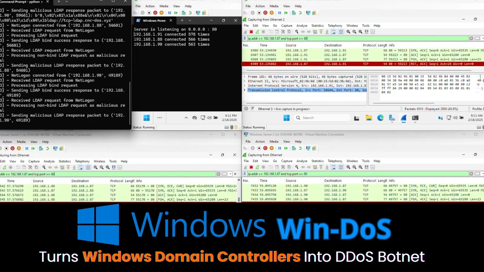 New 'Win-DoS' Zero-Click Vulnerabilities Turns Windows Domain Controllers into DDOS Botnet