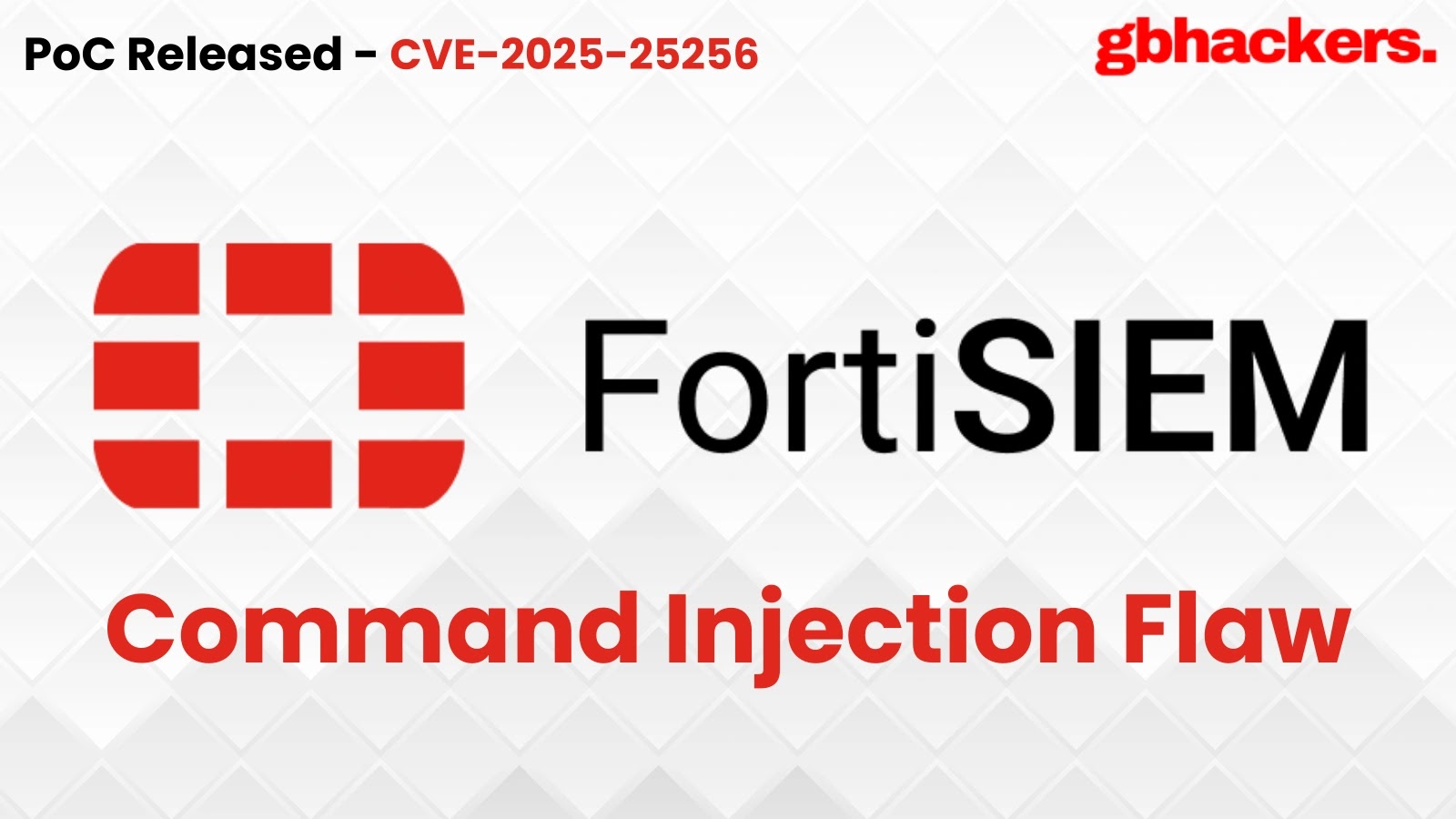 PoC Released for Fortinet FortiSIEM Command Injection Flaw