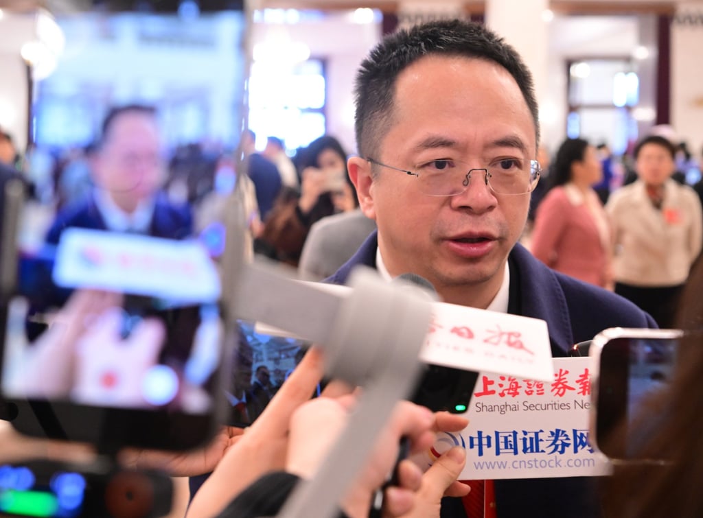 Zhou Hongyi, chairman of China’s Qihoo 360, speaks to media in Beijing in March: Photo: Getty Images