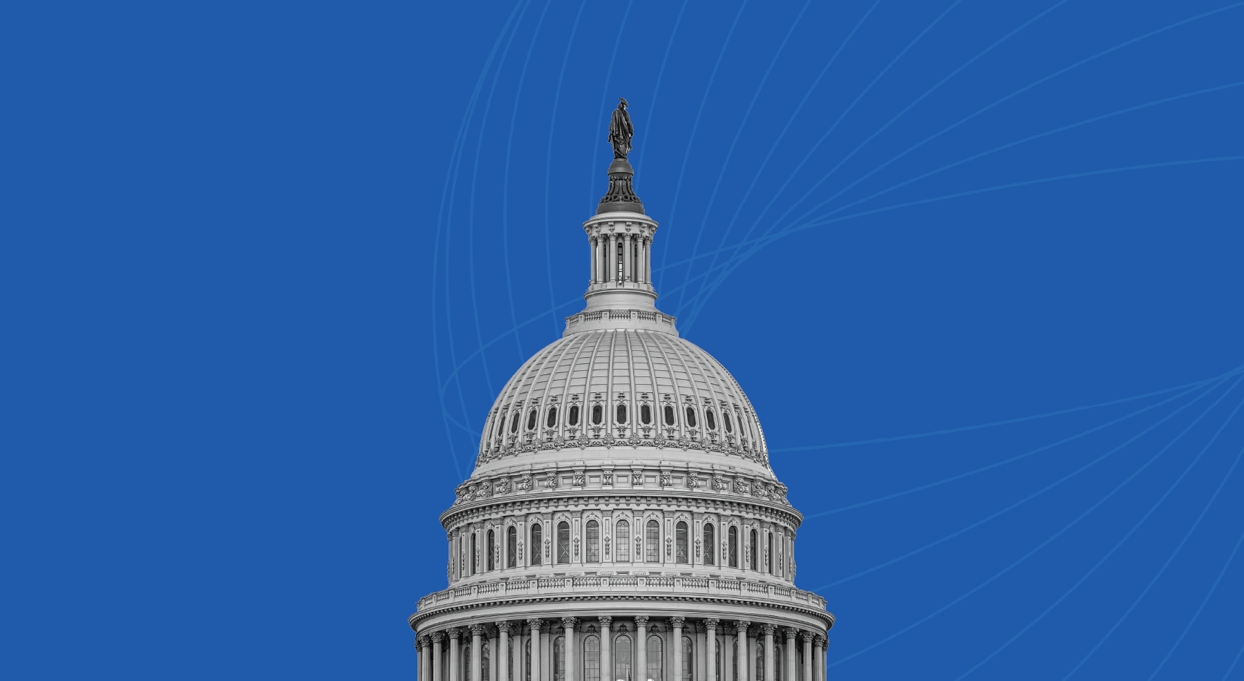 Image of US Capitol evoking data flow